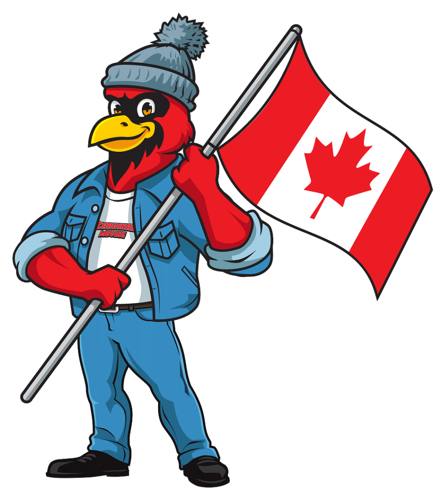 Cardinal Moving mascot with Flag